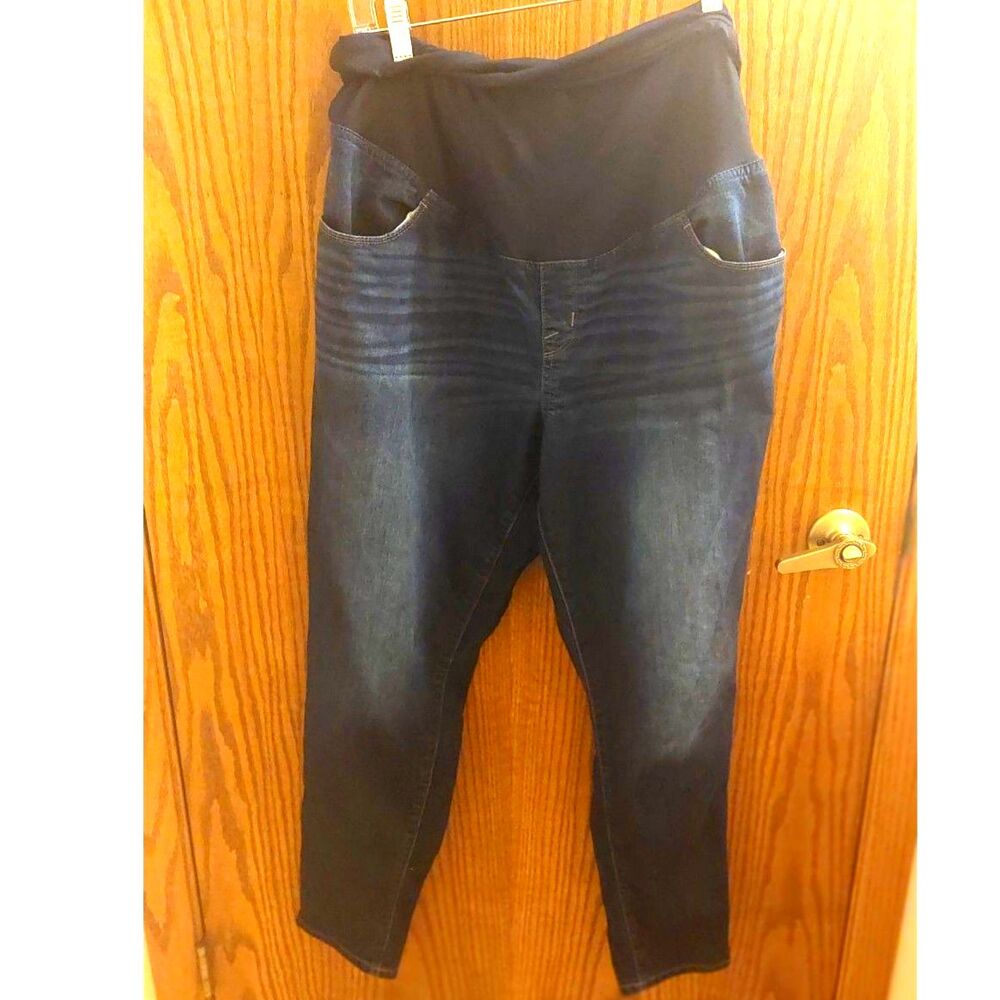 Isabel Maternity Ingrid & Isabel Size 16 Full Panel Skinny Jeans Dark Wash